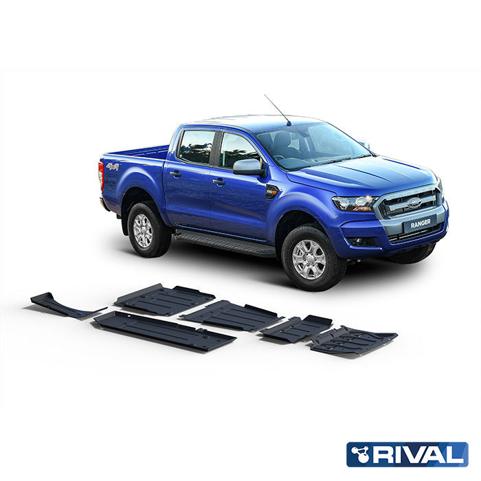 Rival Unterfahrschutz Alu 3 mm für Ford Ranger, 2012-2018, 2,2; 3,2 (EURO6 only!) , full kit w/ tank incl. (6 pcs)