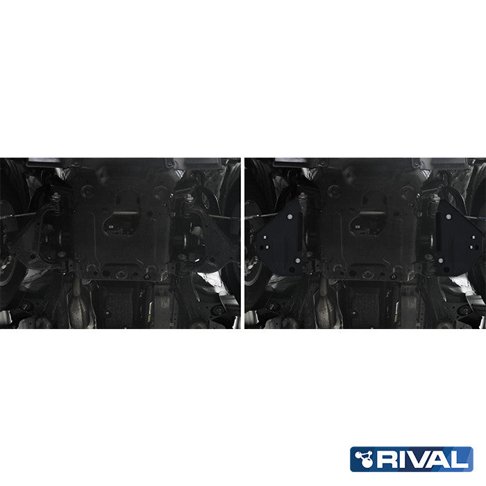 Rival Unterfahrschutz Alu 3 mm für Toyota Hilux, 2015-heute, 4WD 2,8D; 2,4D (EURO6 approved) , Querlenker Unterfahrschutz