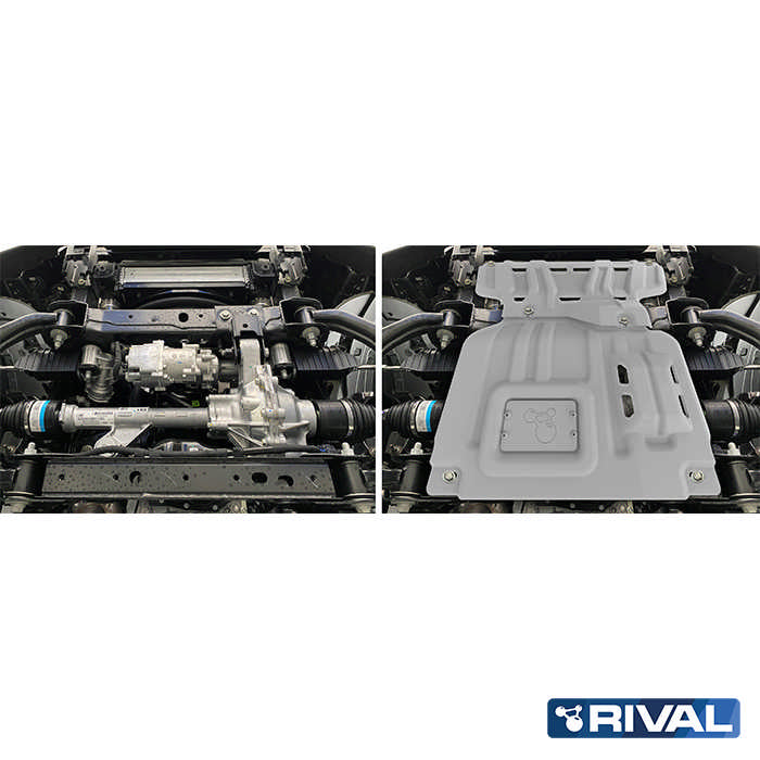 Rival Unterfahrschutz Alu 4mm für Ford Ranger, 2022-heute, 3.0D; 2,0D Bi-Turbo AT 4WD, Motor