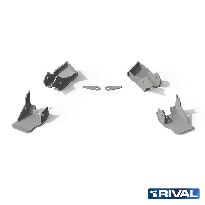 Rival Unterfahrschutz Alu 6mm für Jeep Wrangler, 2018-2021, 2-Doors/4-Doors 2.0T; 3.6; 2.2TD, Front and rear lower control arm, Silver, Aluminum