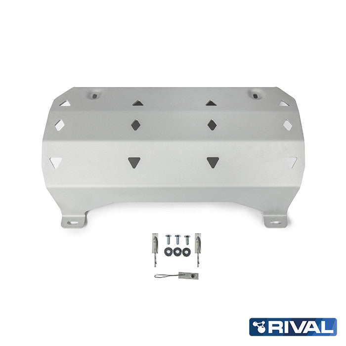 Rival Unterfahrschutz Alu 6mm für Jeep Wrangler, 2018-2021; , 2-Doors/4-Doors 2.0T; 3.6, Exhaust pipe, Silver, Aluminum