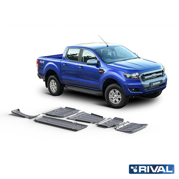 Rival Unterfahrschutz Alu 4mm für Ford Ranger, 2012-2018, 2,2; 3,2 (EURO6 only!), full kit w/ tank (6 pcs)
