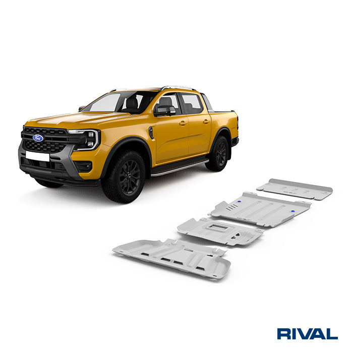 Rival Unterfahrschutz Alu 4mm für VW Amarok, 2023-heute, 2.0D, 3.0D AT 4WD, Full kit w/o tank (4 pcs)