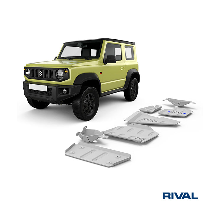 Rival Unterfahrschutz Alu 6mm für Suzuki Jimny, 2018-heute, 1,5, full kit (6 pcs), Silver, Aluminum