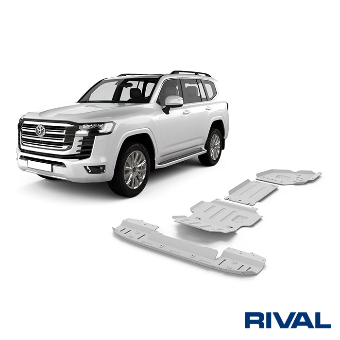 Rival Unterfahrschutz Alu 6mm für Toyota Land Cruiser 300, 2021-heute, 3.5; 4.0; 3.3TD, Full kit w/o tank, Silver, Aluminum
