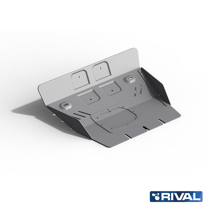 Rival Unterfahrschutz Alu 6mm für Toyota Land Cruiser Prado 120, 2007-2009, all Diesel & Petrol, 3doors & 5doors, Motor (plate 1), Silver, Aluminum