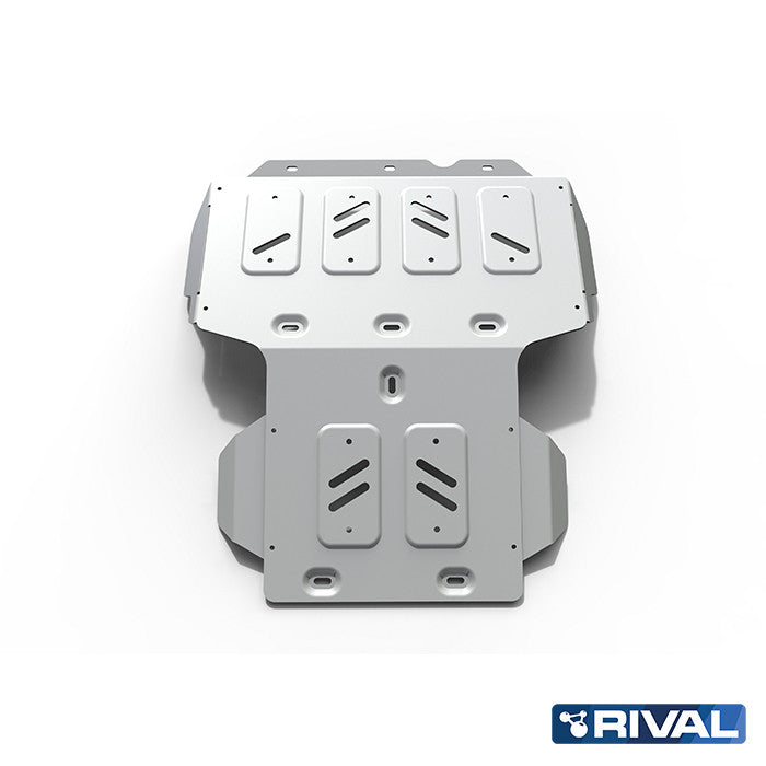 Rival Unterfahrschutz Alu 6mm für Toyota Land Cruiser 100, 2002-2007, 4.2 АТ only, Motor, Silver, Aluminum