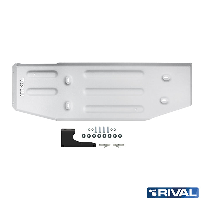 Rival Unterfahrschutz Alu 6mm für Toyota Hilux, 2015-heute, 4WD 2.7, 2.4D, 2.8D (EURO6 approved), Kraftstofftankschutz, Silver, Aluminum