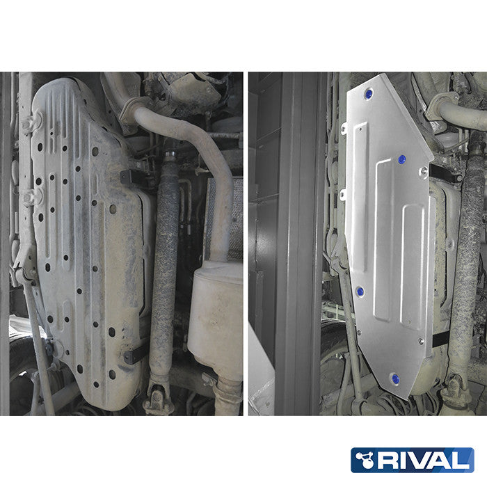 Rival Unterfahrschutz Alu 6mm für Toyota Land Cruiser 200, 2015-heute, 4,5D; 4,7 Petrol, Kraftstofftankschutz, Silver, Aluminum
