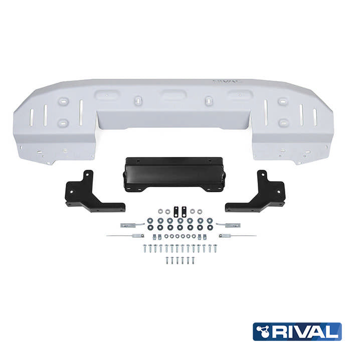 Rival Unterfahrschutz Alu 6mm für Toyota Land Cruiser 300, 2021-heute, 3.5; 4.0; 3.3TD, Front bumper protection, Silver, Aluminum