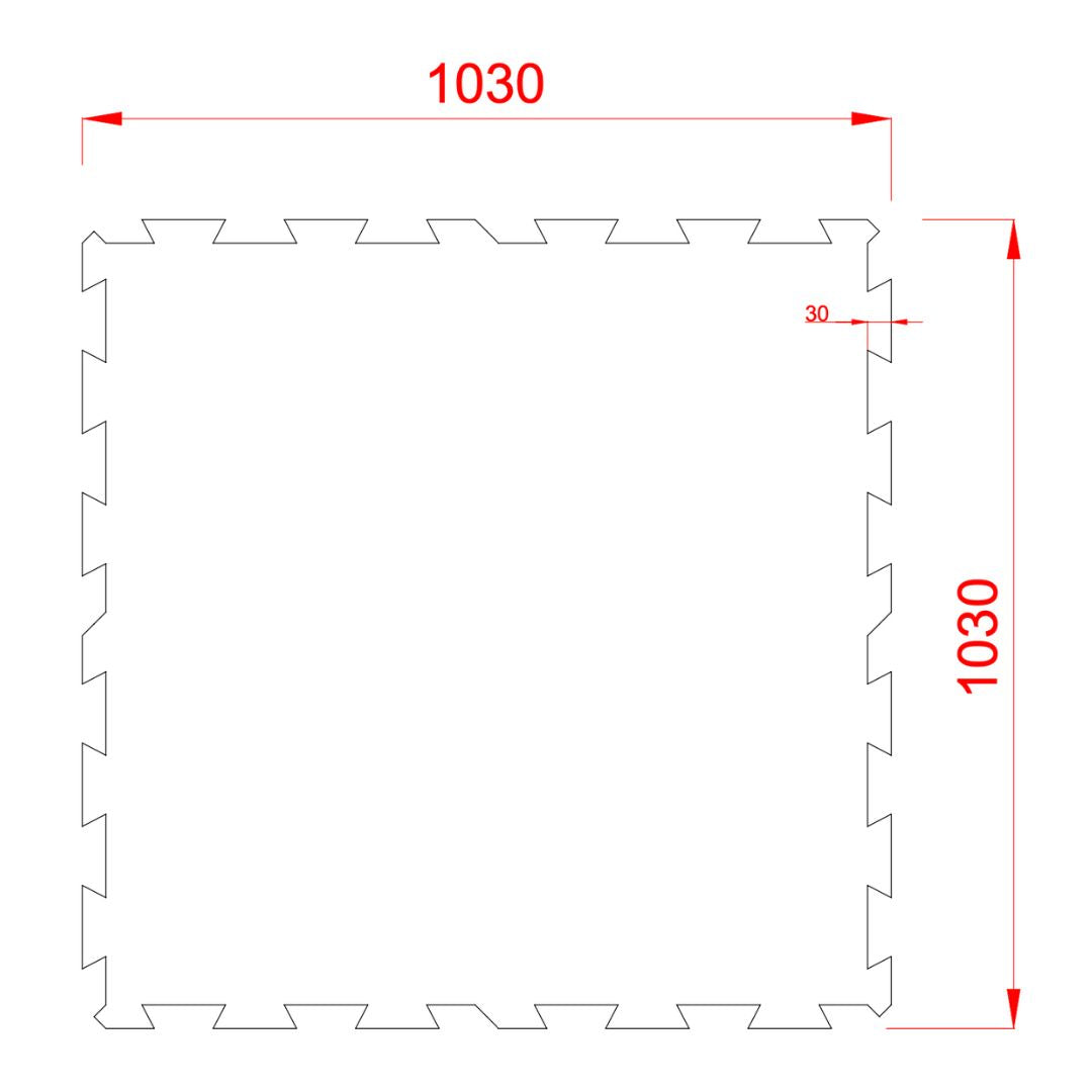 PIQUP® Sportboden Stecksystem 6 mm – Gummi-Puzzlematten