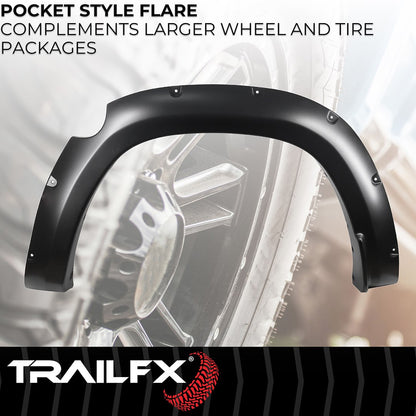 TrailFX Fender Flares - Robuste Kotflügelverbreiterunge Pocket Style, 51/64mm, für deinen Dodge Ram 1500 2009--heute) - 4. Gen. Classic Modelll