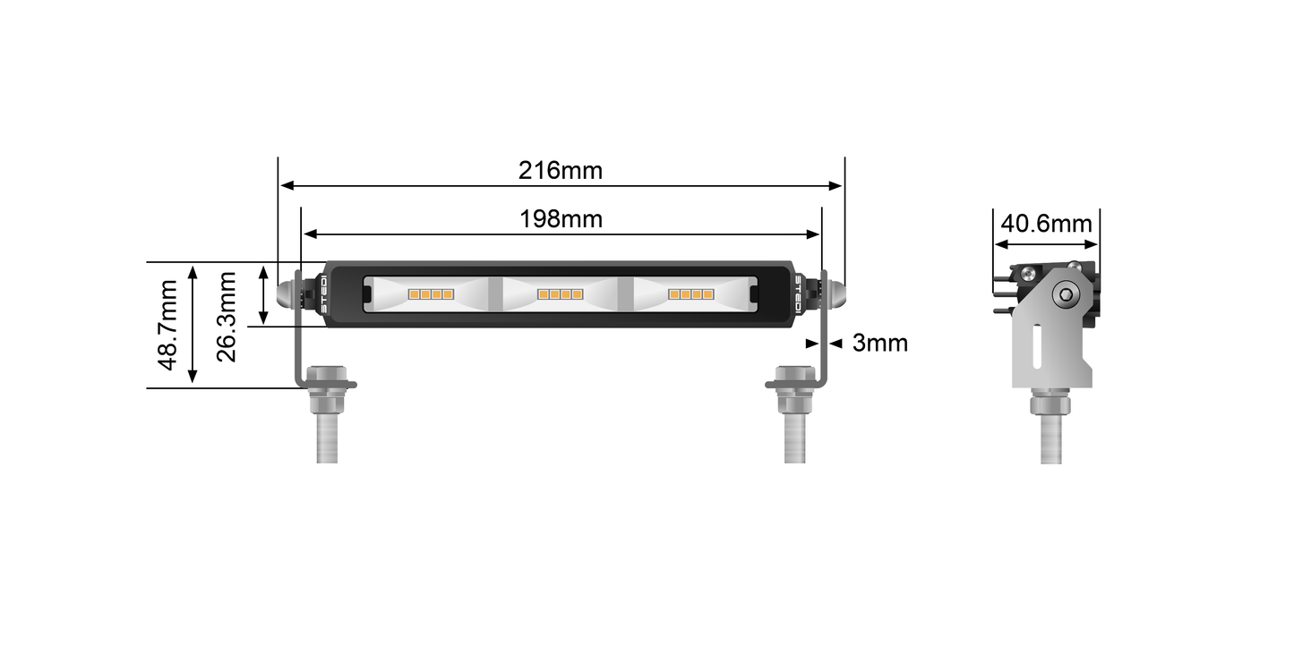 STEDI LED – Lightbar Micro V2 7,8 Zoll (Warmweiß)