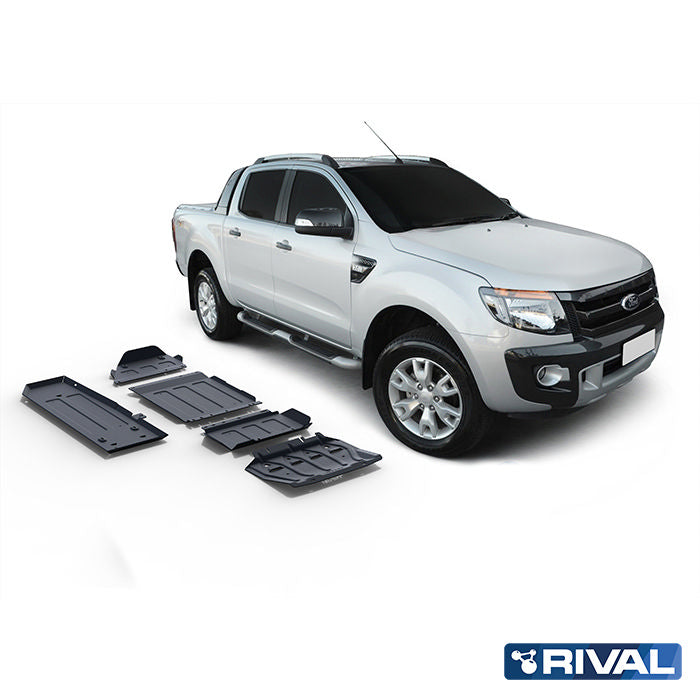 Rival Unterfahrschutz Stahl 3 mm für Ford Ranger, 2012-2022, 2,2; 3,2 w/o Adblue; 2.0 TDCi , full kit w/ tank (5 pcs)
