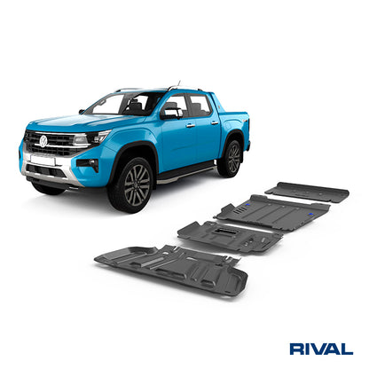 Rival Unterfahrschutz Stahl 3 mm für Ford Ranger, 2022-heute, 3.0D; 2,0D Bi-Turbo AT 4WD , Full kit w/o tank (4 pcs)