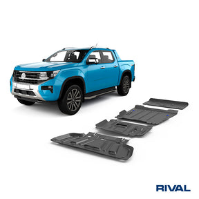 Rival Unterfahrschutz Alu 3 mm für Volkswagen Amarok, 2023-heute, 2.0D, 3.0D AT 4WD , Full kit w/o tank (4 pcs)