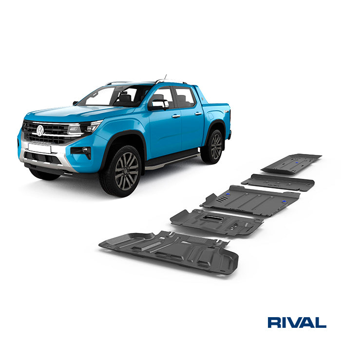 Rival Unterfahrschutz Alu 3 mm für Ford Ranger, 2022-heute, 3.0D; 2,0D Bi-Turbo AT 4WD , full kit w/ tank (5 pcs)