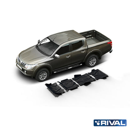 Rival Unterfahrschutz Stahl 3 mm für Mitsubishi Pajero Sport, 2021-heute, 3,0/2,4D , Full kit w/o tank (4 pcs)