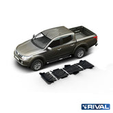 Rival Unterfahrschutz Alu 3 mm für Mitsubishi Pajero Sport, 2021-heute, 3,0/2,4D , Full kit w/o tank (4 pcs)