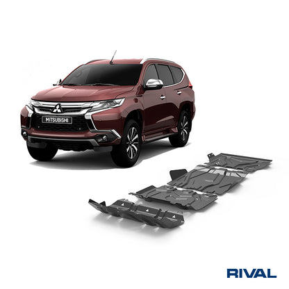 Rival Unterfahrschutz Stahl 3 mm für Mitsubishi Pajero Sport, 2021-heute, 3,0/2,4D , Full kit w/o tank (4 pcs)