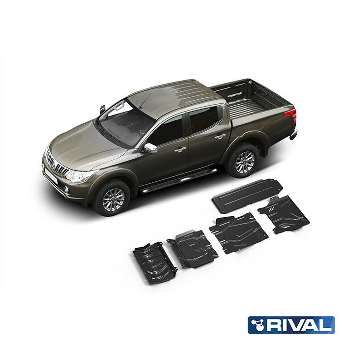 Rival Unterfahrschutz Stahl 3 mm für Mitsubishi L200 / Triton, 2015-2023, 2,4D; 2,2D , full kit w/ tank (5 pcs)