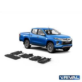 Rival Unterfahrschutz Alu 3 mm für Mitsubishi L200 / Triton, 2015-2023, 2,4D; 2,2D , full kit w/ tank (5 pcs)