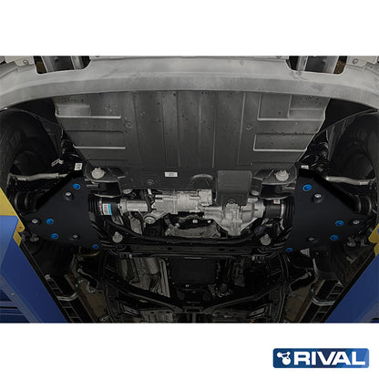 Rival Unterfahrschutz Alu 3 mm für Ford Ranger, 2022-heute, 3.0D; 2,0D Bi-Turbo AT 4WD (FIT ONLY WITH WHEELS 18R or more) , A-arms