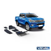 Rival Unterfahrschutz Alu 3 mm für Toyota Hilux, 2015-heute, 4WD 2,4D (incl. EURO6) , full kit w/ tank (4 pcs)