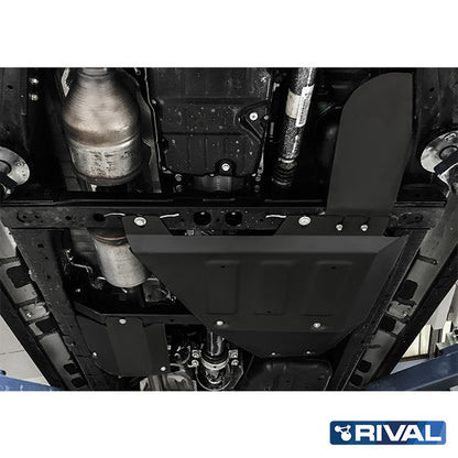 Rival Unterfahrschutz Stahl 3 mm für Toyota Hilux, 2015-heute, 4WD 2,4D (EURO6 approved) , Verteilergetriebe + adblue + oxygen sensor