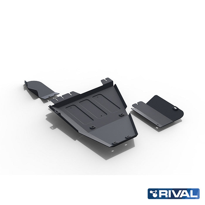 Rival Unterfahrschutz Stahl 3 mm für Toyota Hilux, 2015-heute, 4WD 2,4D (EURO6 approved) , Verteilergetriebe + adblue + oxygen sensor