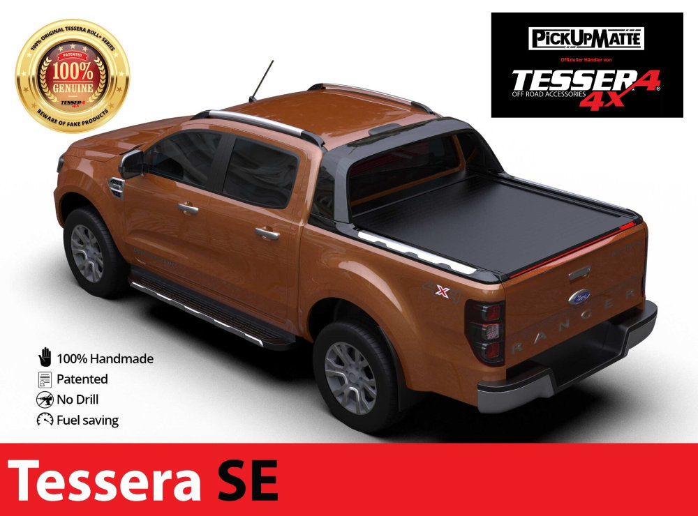 Laderaumabdeckung Tessera SE für FORD Ranger 2012-2022 Doppelkabine schwarz matt