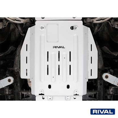 Rival Unterfahrschutz Alu 6mm für Dodge RAM 1500 / RAM 1500 TRX, 2018-heute, 5.7, 5.7 Hybrid; 3.0D; 6.2 V8, Getriebe, Silver, Aluminum