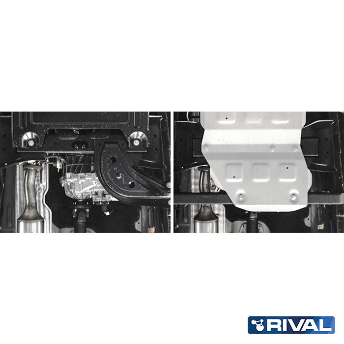 Rival Unterfahrschutz Alu 4mm für Ford Ranger, 2012-2022, 2,2; 3,2; 2.0 TDCi, Verteilergetriebe