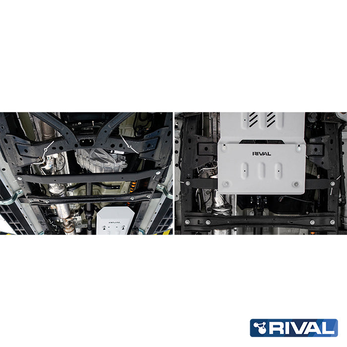 Rival Unterfahrschutz Alu 4mm für Ford Ranger, 2022-heute, 3.0D; 2,0D Bi-Turbo AT 4WD, Verteilergetriebe