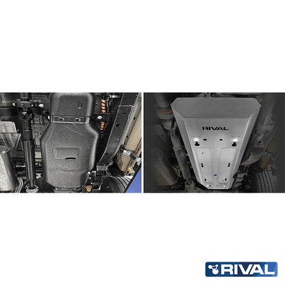 Rival Unterfahrschutz Alu 4mm für Ford Ranger, 2022-heute, 3.0D; 2,0D Bi-Turbo AT 4WD, Kraftstofftankschutz