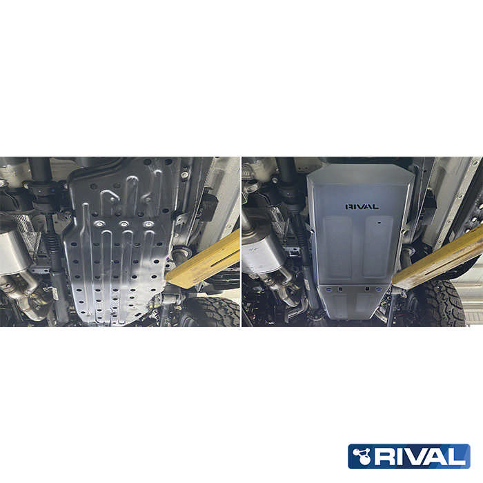 Rival Unterfahrschutz Alu 4mm für Ford Ranger Raptor, 2022-heute, 3,0 Twin-Tubro V6 AT 4WD, Kraftstofftankschutz