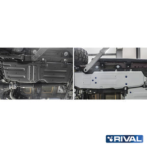 Rival Unterfahrschutz Alu 6mm für Jeep Wrangler, 2021-heute, 2-Doors/4-Doors 3.6, Kraftstofftankschutz, Silver, Aluminum