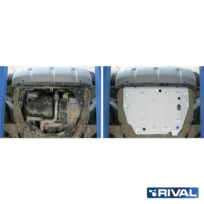 Rival Unterfahrschutz Alu 6mm für Land Rover Range Rover Evoque, 2011-2019, all, Motor + Getriebe, Silver, Aluminum
