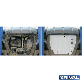 Rival Unterfahrschutz Alu 6mm für Land Rover Range Rover Evoque, 2011-2019, all, Motor + Getriebe, Silver, Aluminum