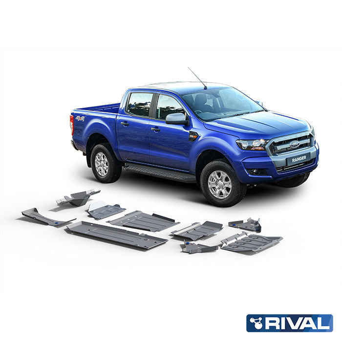 RIVAL Unterfahrschutz-Set für Ford Ranger 2012-2015, 2016-2018 – Aluminium 4/6 mm