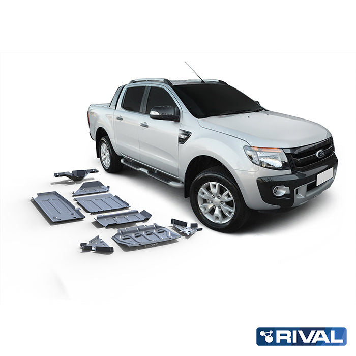 RIVAL Unterfahrschutz-Set für Ford Ranger 2012-2015, 2016-2018, 2019-2022 – Aluminium 4/6 mm
