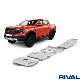 Rival Unterfahrschutz Alu 4mm für Ford Ranger Raptor, 2022-heute, 3,0 Twin-Tubro V6 AT 4WD, full kit w/ tank (4 pcs)