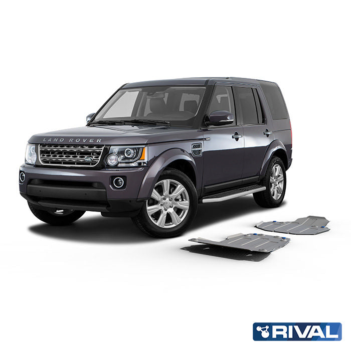 Rival Unterfahrschutz Alu 6mm für Land Rover Discovery IV, 2009-2015, all, Full kit (2 pcs), Silver, Aluminum