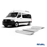 Rival Unterfahrschutz Alu 6mm für Mercedes Benz Sprinter, 2023-heute, 2.1D, Full kit (2 pcs), Silver, Aluminum