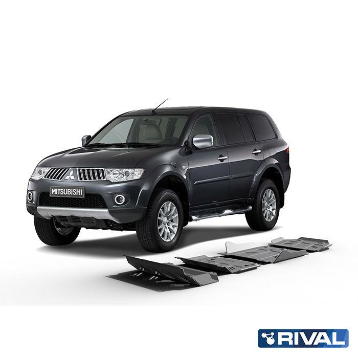 Rival Unterfahrschutz Alu 4mm für Mitsubishi L200 / Triton, 2007-2015, 2,5TD, Full kit w/o tank (4 pcs)
