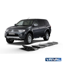 Rival Unterfahrschutz Alu 6mm für Mitsubishi Pajero Sport / Challenger / Montero Sport, 2007-2015, 3,0; 3,2, Full kit w/o tank (4 pcs), Silver, Aluminum