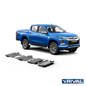 Rival Unterfahrschutz Alu 4mm für Mitsubishi L200 / Triton, 2015-2023, 2,4D; 2,2D, Full kit w/o tank (4 pcs)
