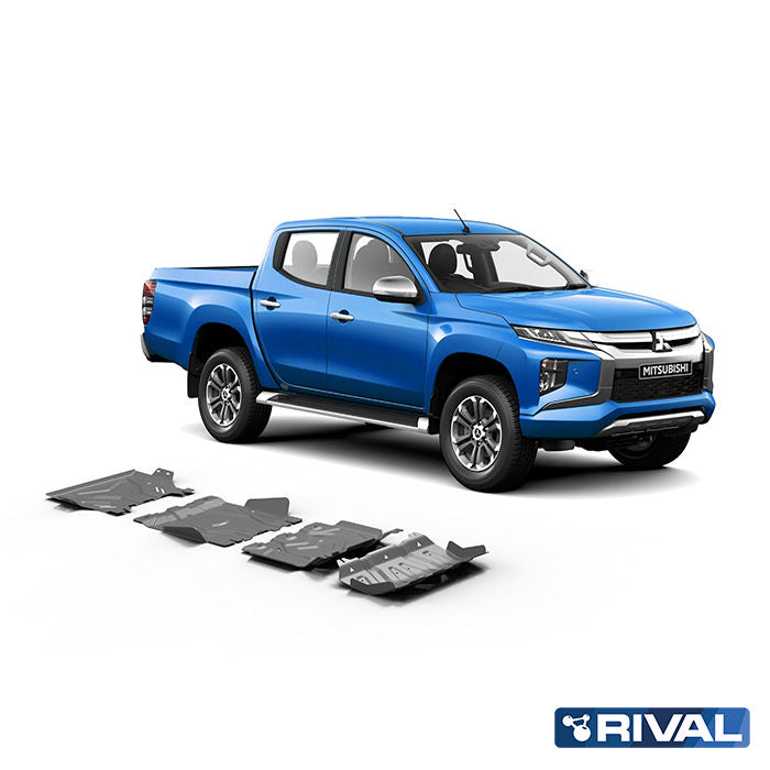 Rival Unterfahrschutz Alu 4mm für Mitsubishi Pajero Sport, 2016-heute, 2,4; 3,0, Full kit w/o tank (4 pcs)