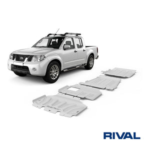 Rival Unterfahrschutz Alu 4mm für Nissan Navara, 2005-2015, 2,5D; 3,0D, Full kit w/o tank (4 pcs)