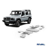 Rival Unterfahrschutz Alu 6mm für Ineos Grenadier, 2023-heute, 3,0/3,0D; AT; 4WD, full kit (5 pcs), Silver, Aluminum